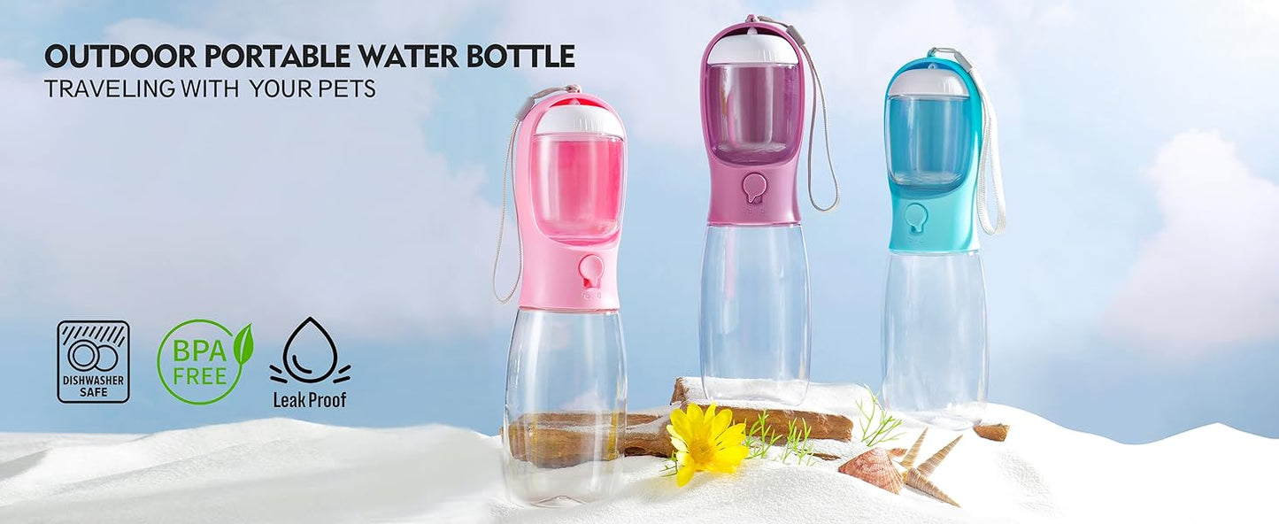 Portable pet Water Bottle with Food Container