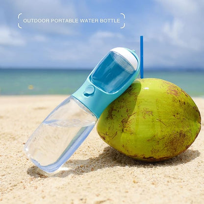 Portable pet Water Bottle with Food Container