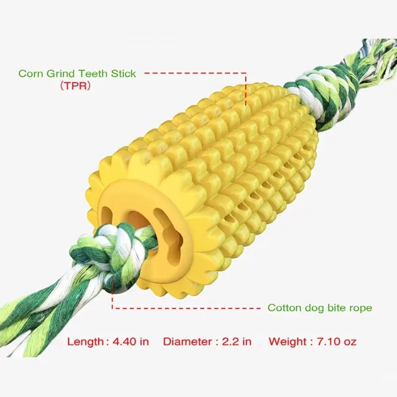 Squeaky Corn Dog Toy – Durable, Fun, and Perfect for Dental Health!